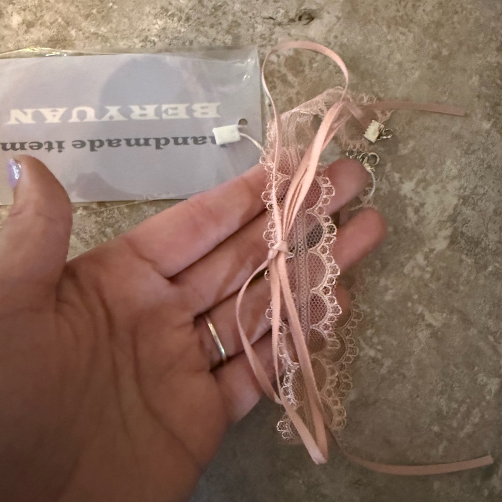 Pink Lace Choker